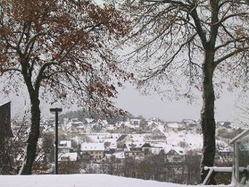 Wintersportplaats Winterberg in sneeuw
